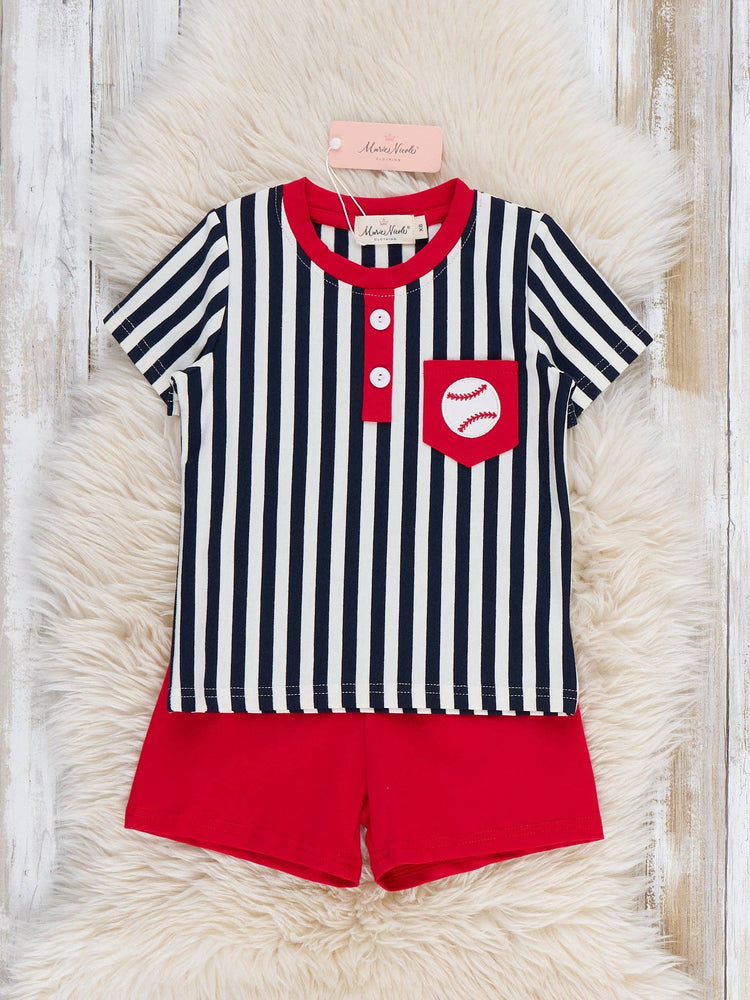 Play Ball Pocket Embroidered Cotton Outfit