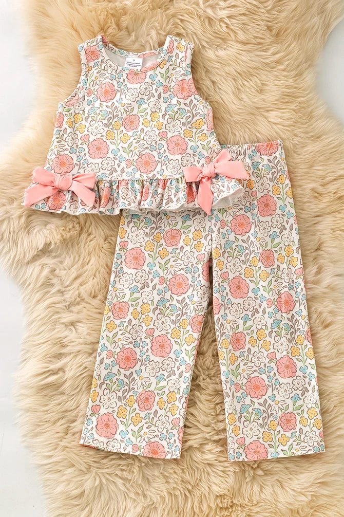Floral Tunic with Bows Set