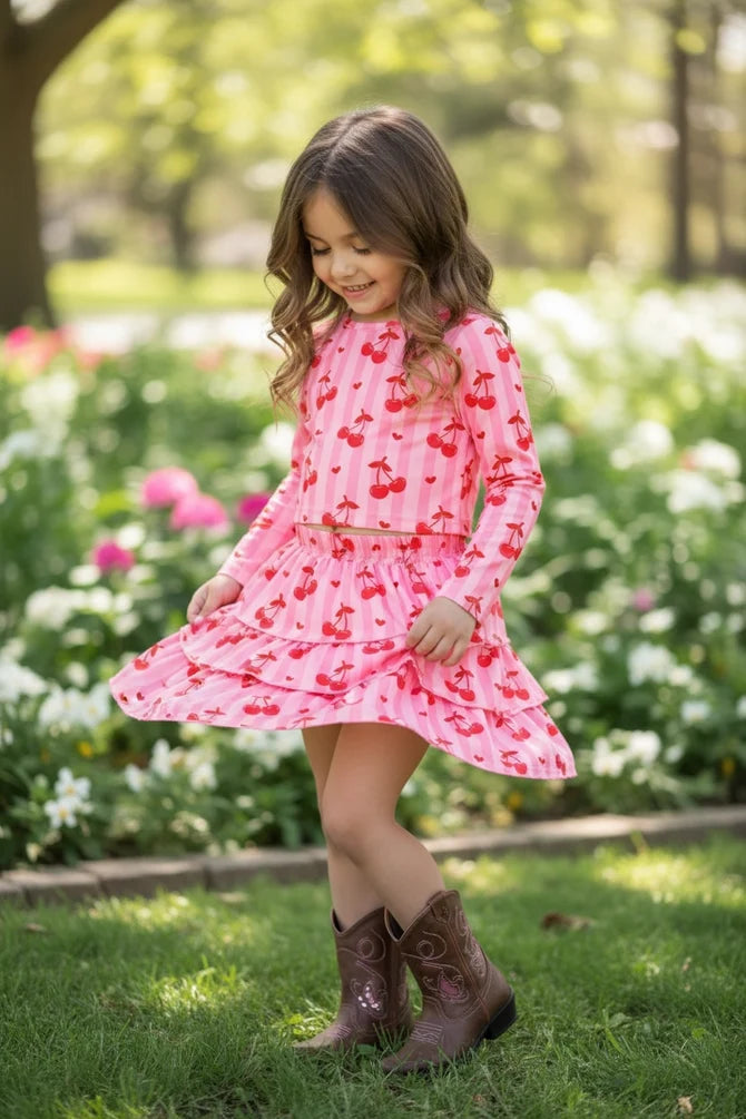 Cherry Stripes Skort Set
