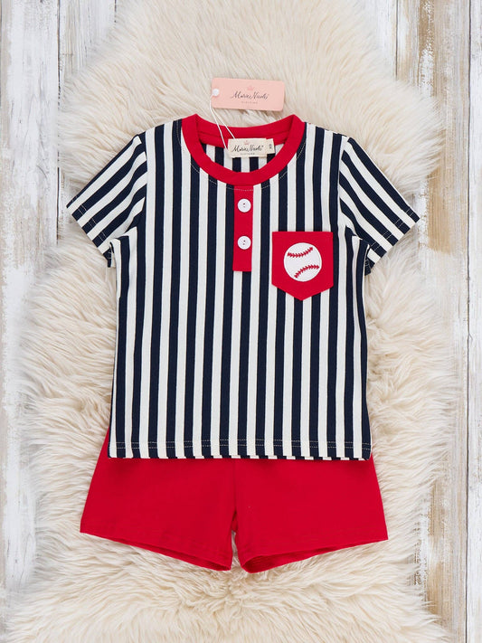 Play Ball Pocket Embroidered Cotton Outfit