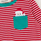 Believe in Santa Embroidered Stripe Pocket Outfit