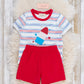 Star Popsicle Embroidered Striped Outfit