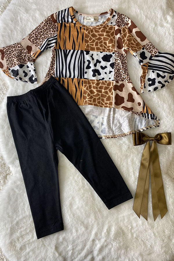 High Low Animal Print Legging Set