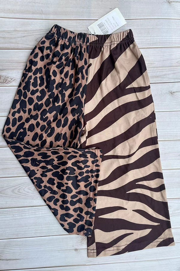 LEOPARD AND ZEBRA WIDE LEG PANT