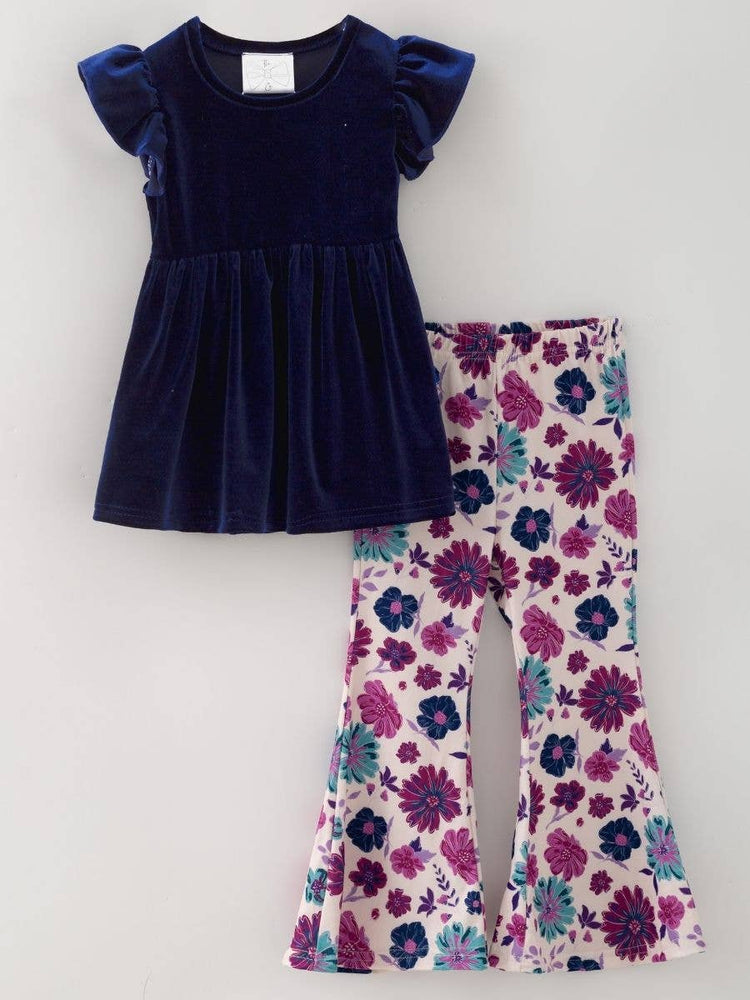 Midnight Wildflower Velvet Flare Set