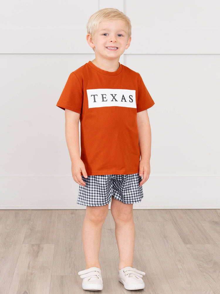 Texas Smocked Gingham Outfit