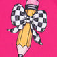 Checker Bow Pencil Flare Pants Outfit