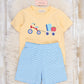 School Ride Embroidered Stripe Outfit