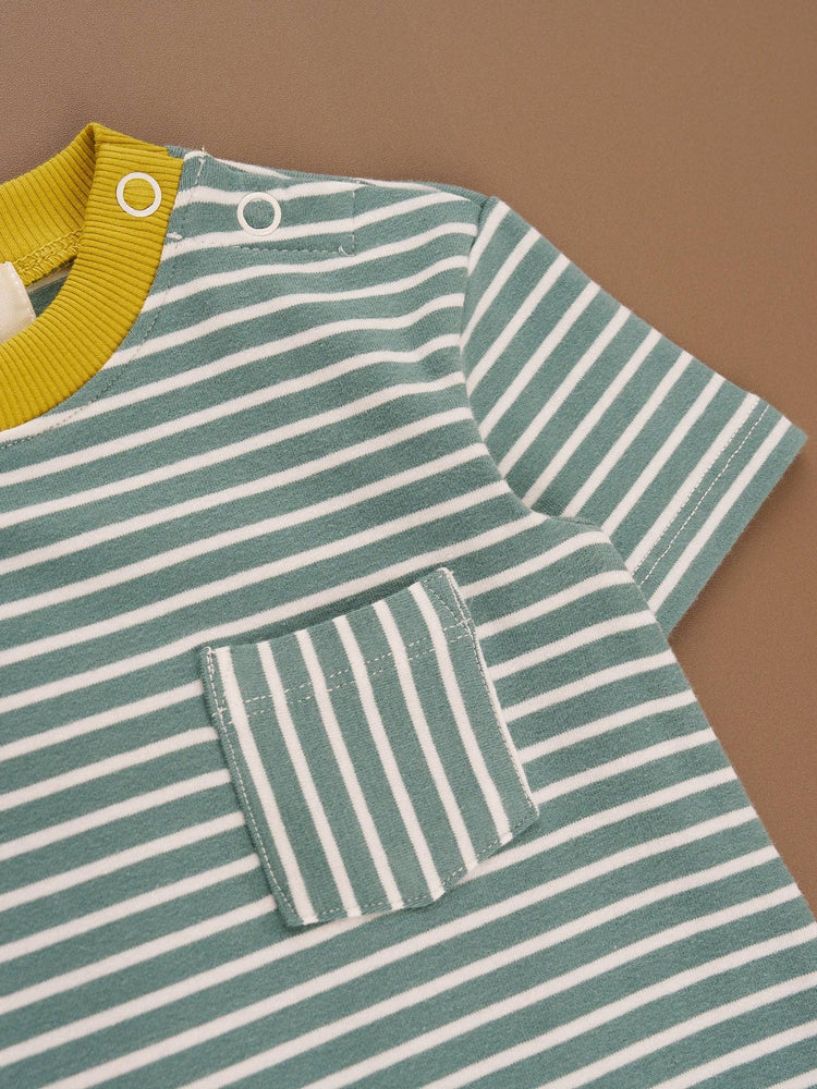 Poppy Sunshine Striped Pocket Romper