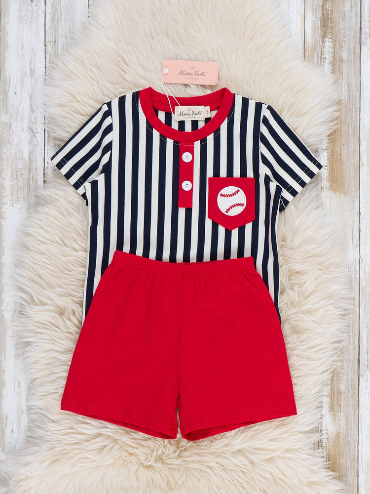 Play Ball Pocket Embroidered Cotton Outfit