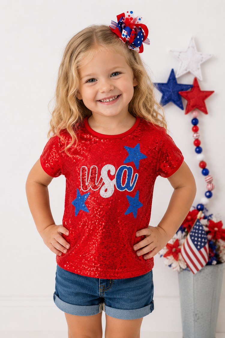 SEQUIN PATRIOTIC TOP