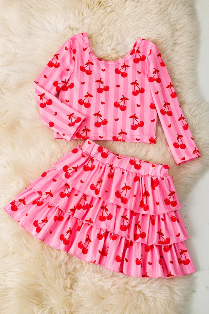 Cherry Stripes Skort Set