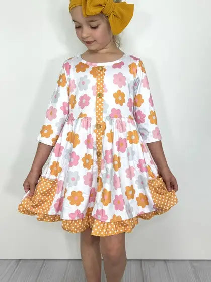 MUSTARD DAISY GIRLS DRESS