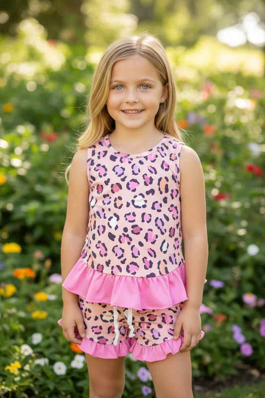 CHEETAH TUNIC & RUFFLE SHORT SET