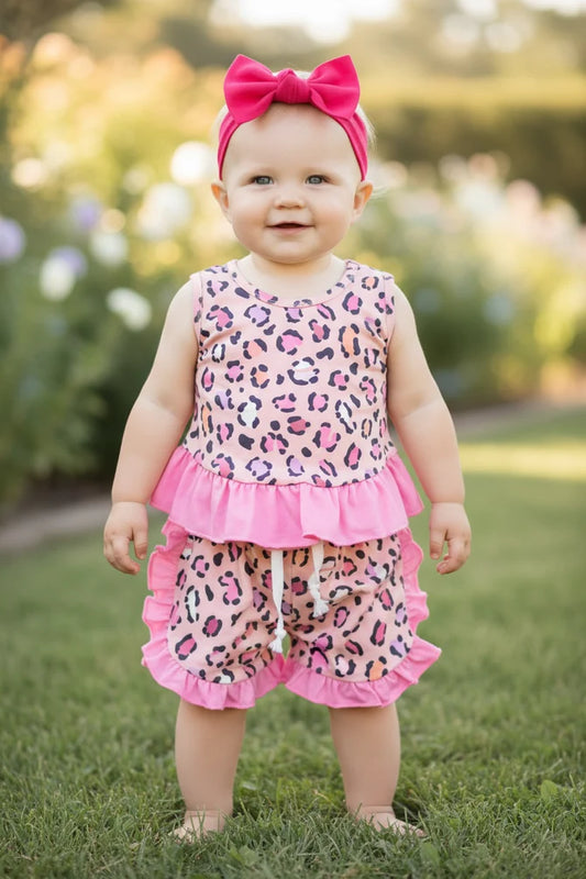 CHEETAH TUNIC & RUFFLE SHORT SET