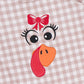 Little Gobbler Embroidered Gingham Ruffle Bubble Romper