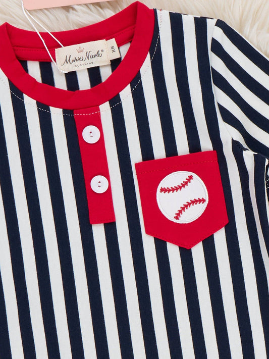 Play Ball Pocket Embroidered Cotton Outfit