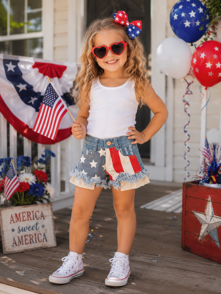 PATRIOTIC DENIM SHORTS