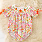 Floral Pumpkin Smock Romper