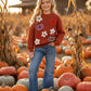 Flower & Pumpkin Embroidered Sweater